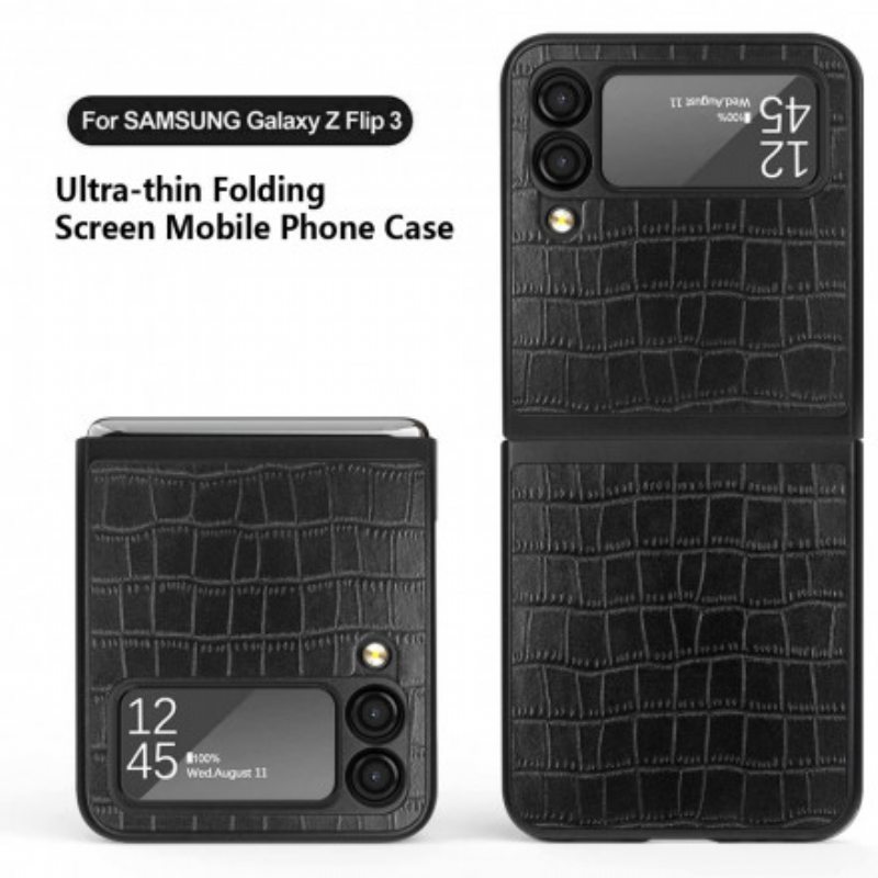 Case Samsung Galaxy Z Flip 3 5G Kotelot Flip Krokotiilin Ihotyyli