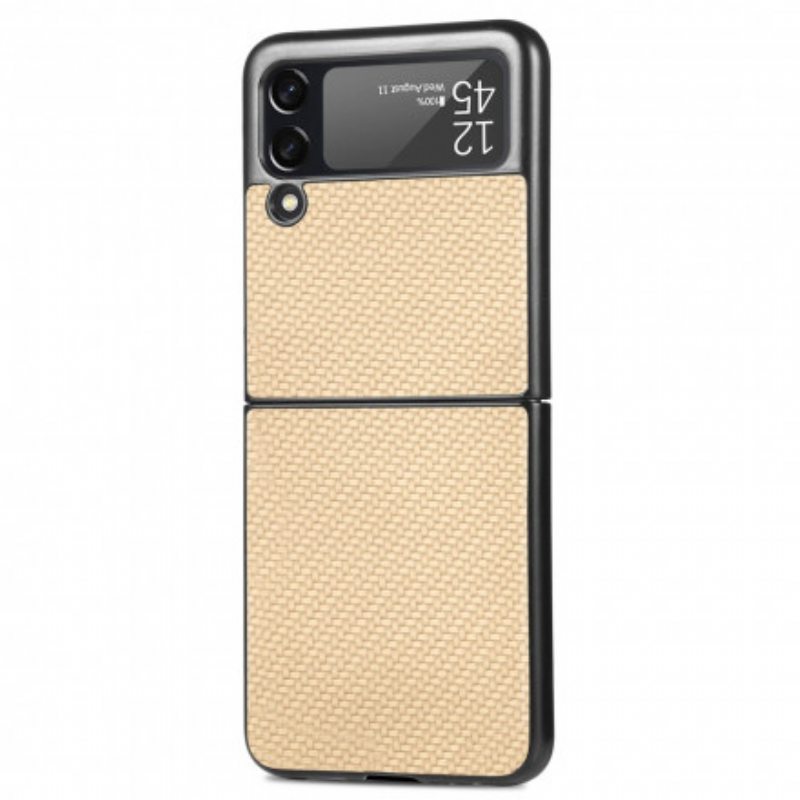 Case Samsung Galaxy Z Flip 3 5G Kotelot Flip Teksturoitu Hiilikuitu