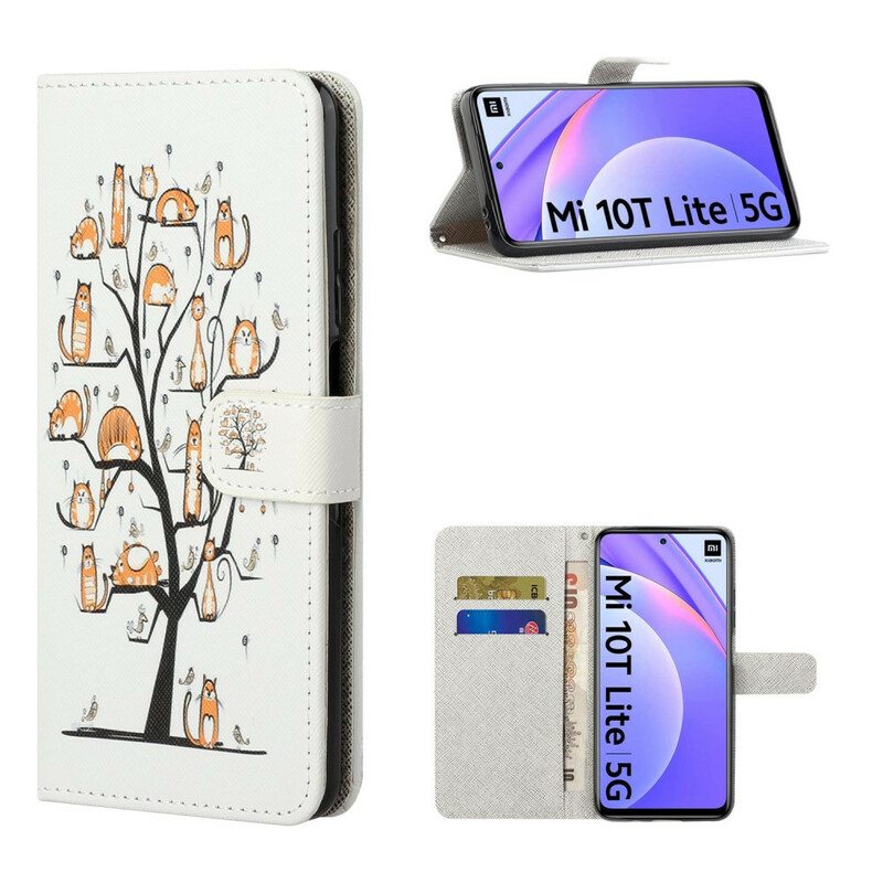 Kotelot Xiaomi Mi 10T Lite Suojaketju Kuori Funky Cats Hihnalla