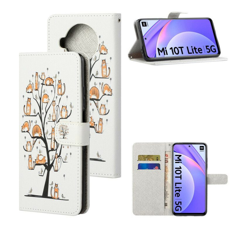 Kotelot Xiaomi Mi 10T Lite Suojaketju Kuori Funky Cats Hihnalla