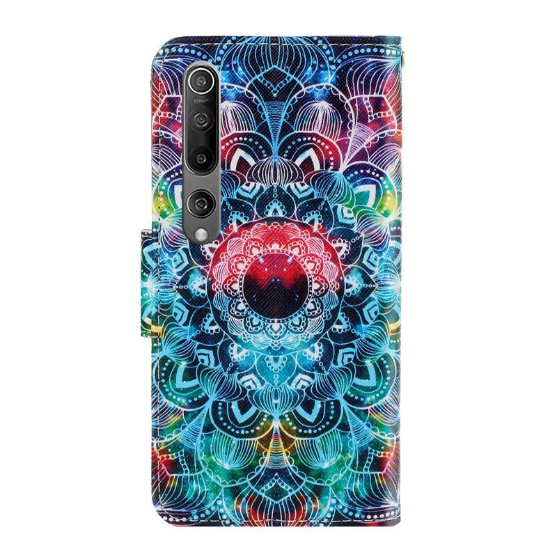 Nahkakotelo Xiaomi Mi 10 / 10 Pro Suojaketju Kuori Näyttävä Strappy Mandala