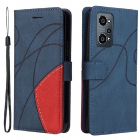 Kotelot Realme GT Neo 3T / Neo 2 Kaksisävyinen Signature Faux Leather