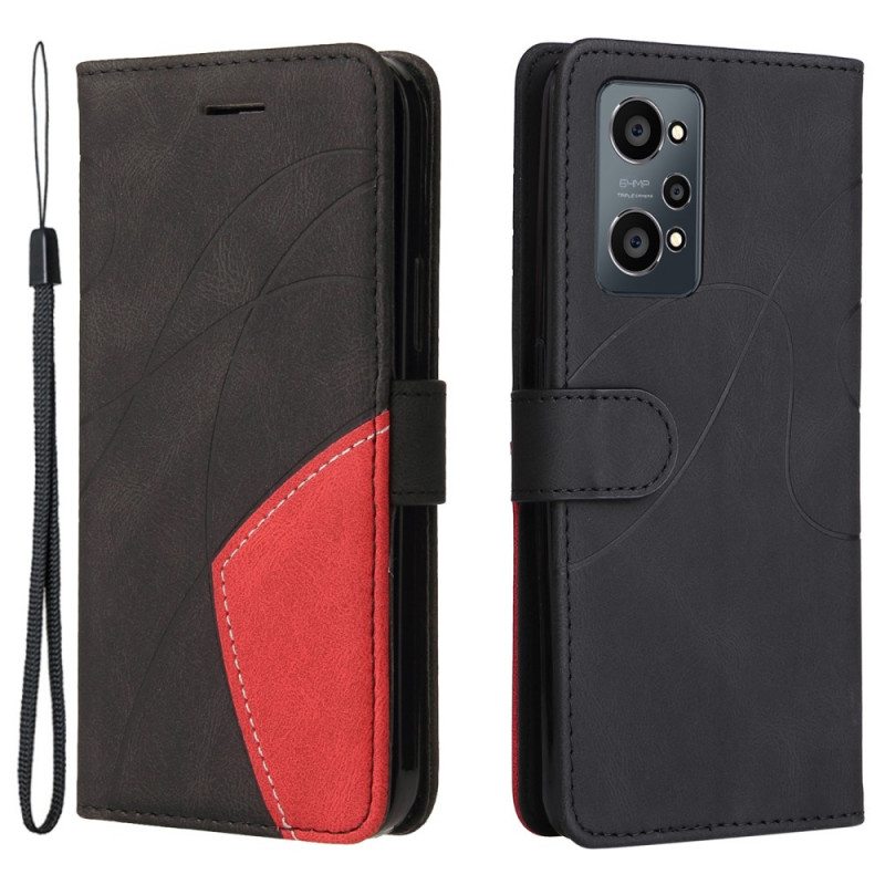 Kotelot Realme GT Neo 3T / Neo 2 Kaksisävyinen Signature Faux Leather