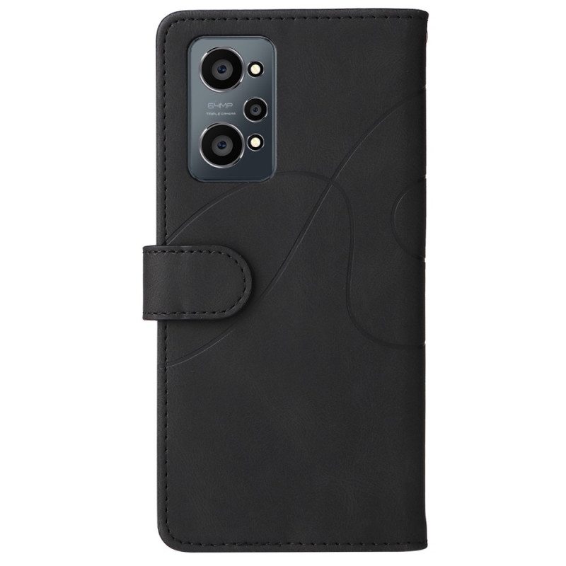 Kotelot Realme GT Neo 3T / Neo 2 Kaksisävyinen Signature Faux Leather