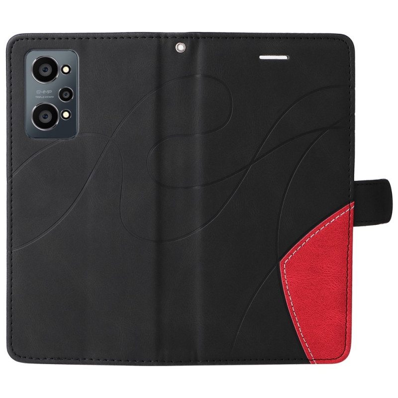 Kotelot Realme GT Neo 3T / Neo 2 Kaksisävyinen Signature Faux Leather