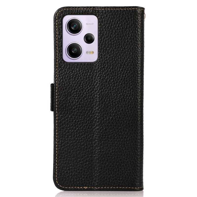 Flip Case Xiaomi Redmi Note 12 Pro Litsi Nahka Khazneh Rfid