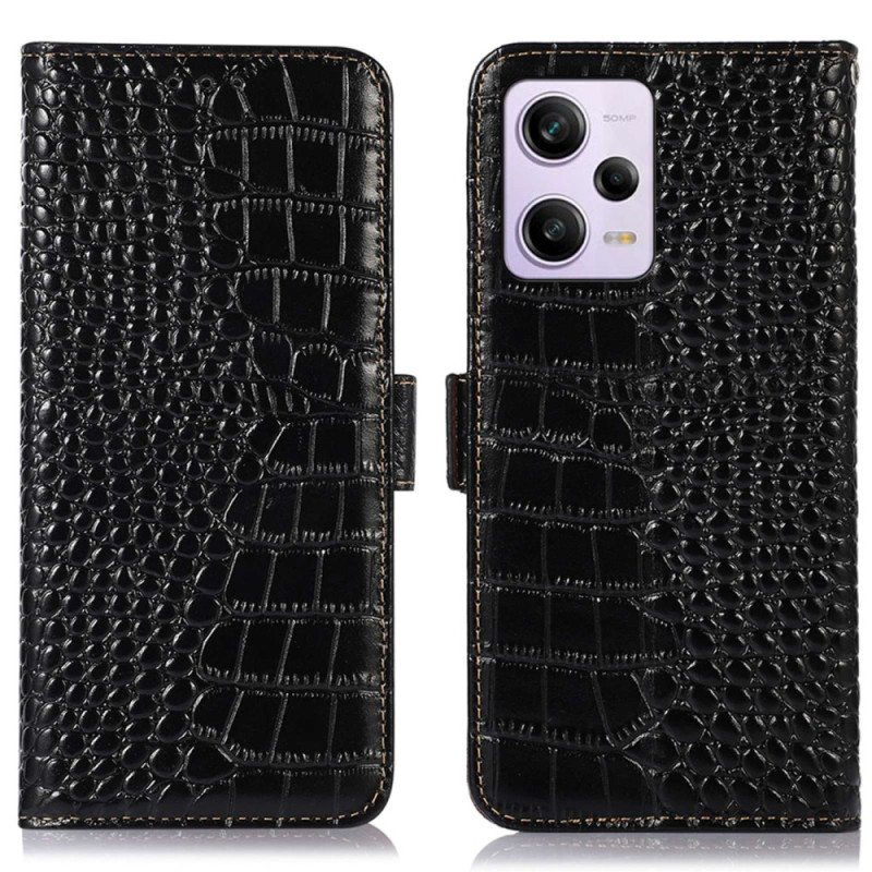 Nahkakotelo Xiaomi Redmi Note 12 Pro Crocodile Style Rfid