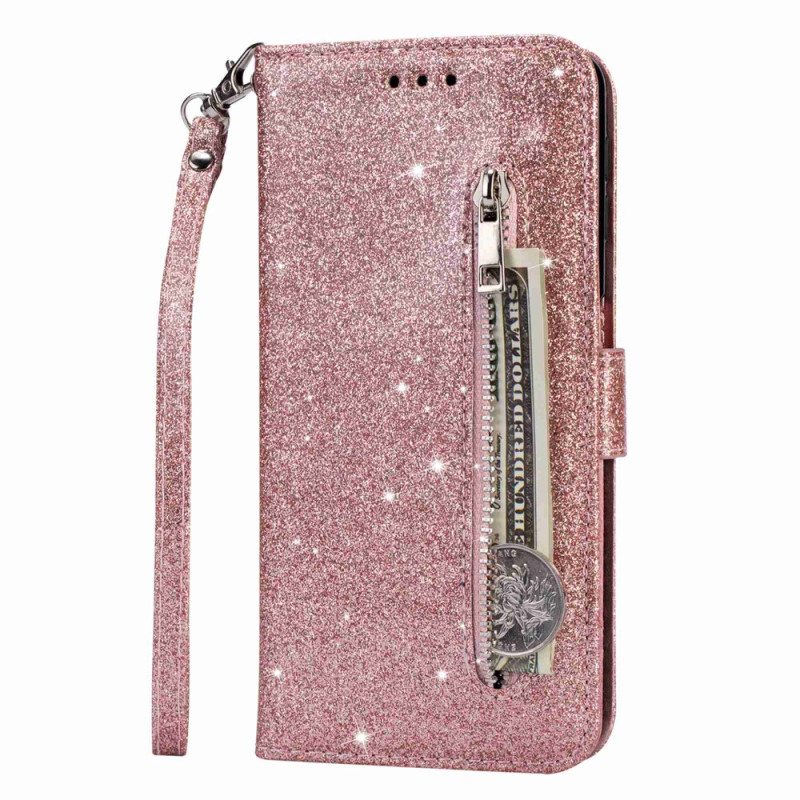 Flip Case Samsung Galaxy S23 5G Glitter Kolikkopussi