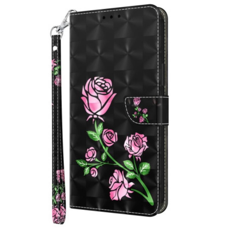 Kotelot Samsung Galaxy S23 5G Suojaketju Kuori Strappy Graphic Rose