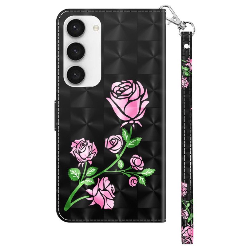 Kotelot Samsung Galaxy S23 5G Suojaketju Kuori Strappy Graphic Rose