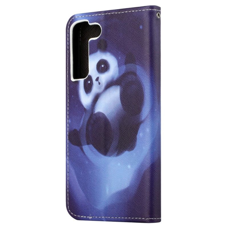 Nahkakotelo Samsung Galaxy S23 5G Suojaketju Kuori Strappy Panda