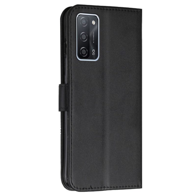 Flip Case Oppo A16 / A16s Suojaketju Kuori Strappy Geo Leather Effect