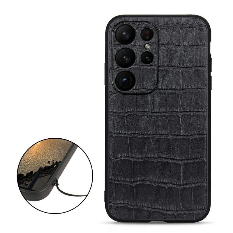 Case Samsung Galaxy S23 Ultra 5G Aitoa Krokotiilityylistä Nahkaa