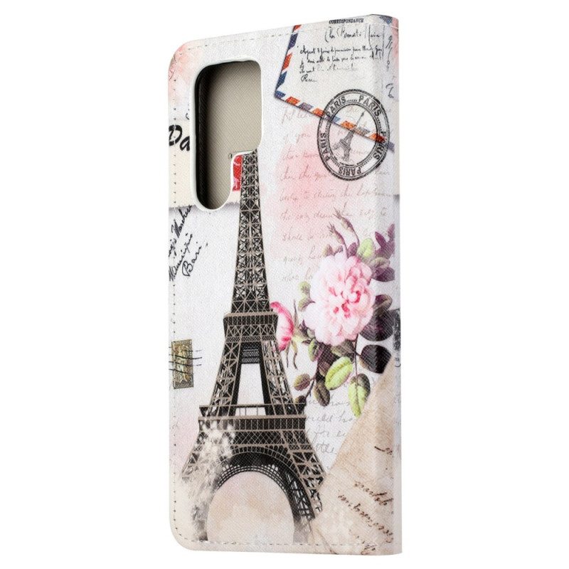 Kotelot Samsung Galaxy S23 Ultra 5G Vintage Eiffel-torni