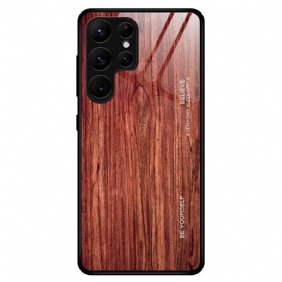 Kuori Samsung Galaxy S23 Ultra 5G Wood Design Karkaistu Lasi