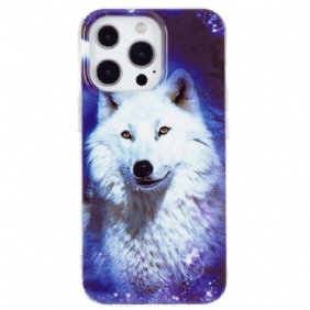 Kuori iPhone 15 Pro Fluoresoiva White Wolf