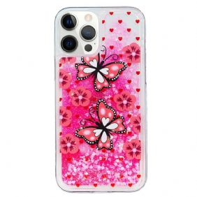 Kuori iPhone 15 Pro Perhoset Glitter