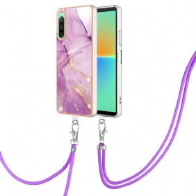 Case Sony Xperia 10 IV Kiristysnyörillä Marmorijohdolla