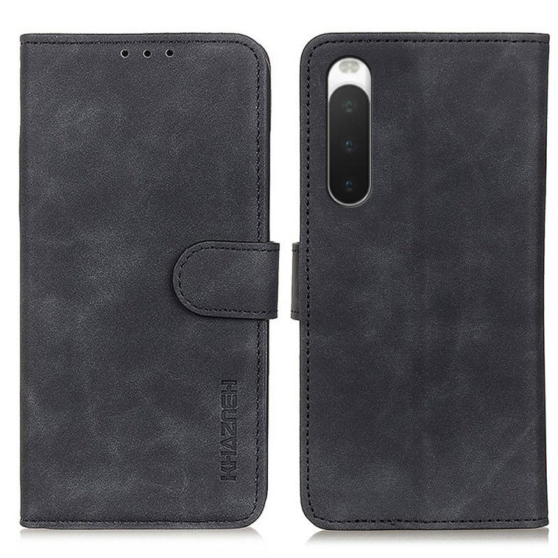 Flip Case Sony Xperia 10 IV Khazneh Vintage Nahkaefekti