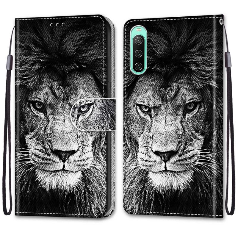 Kotelot Sony Xperia 10 IV Suojaketju Kuori Lanyard Lion