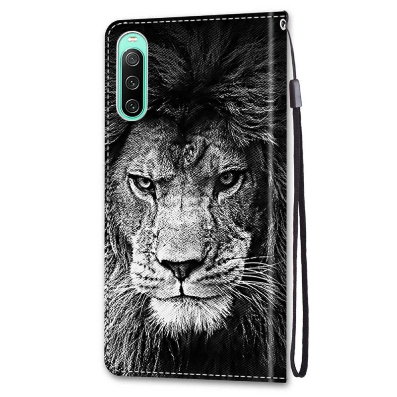 Kotelot Sony Xperia 10 IV Suojaketju Kuori Lanyard Lion