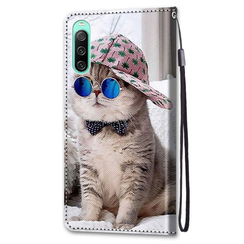 Kotelot Sony Xperia 10 IV Suojaketju Kuori Yo Cat Hihnalla