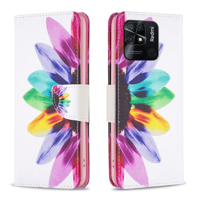 Flip Case Xiaomi Redmi 10C Akvarelli Kukka