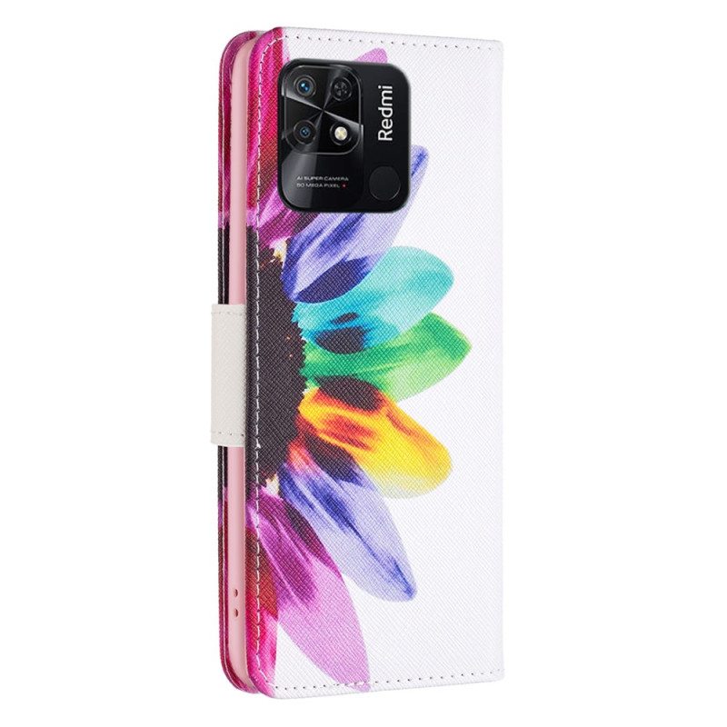 Flip Case Xiaomi Redmi 10C Akvarelli Kukka