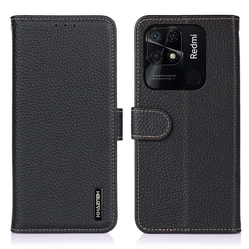 Flip Case Xiaomi Redmi 10C Khazneh Litsi Nahka