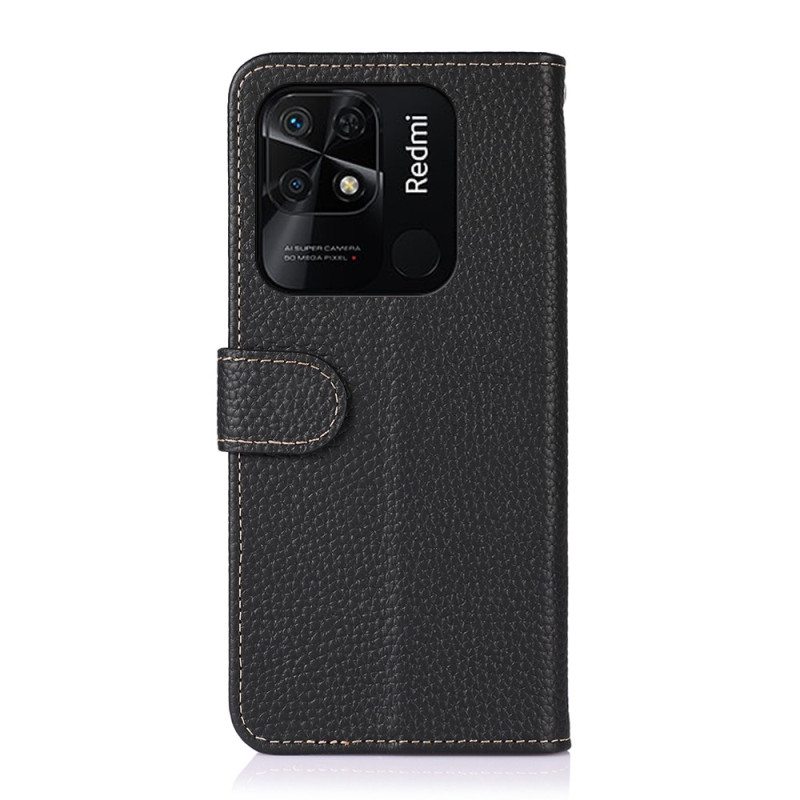 Flip Case Xiaomi Redmi 10C Khazneh Litsi Nahka