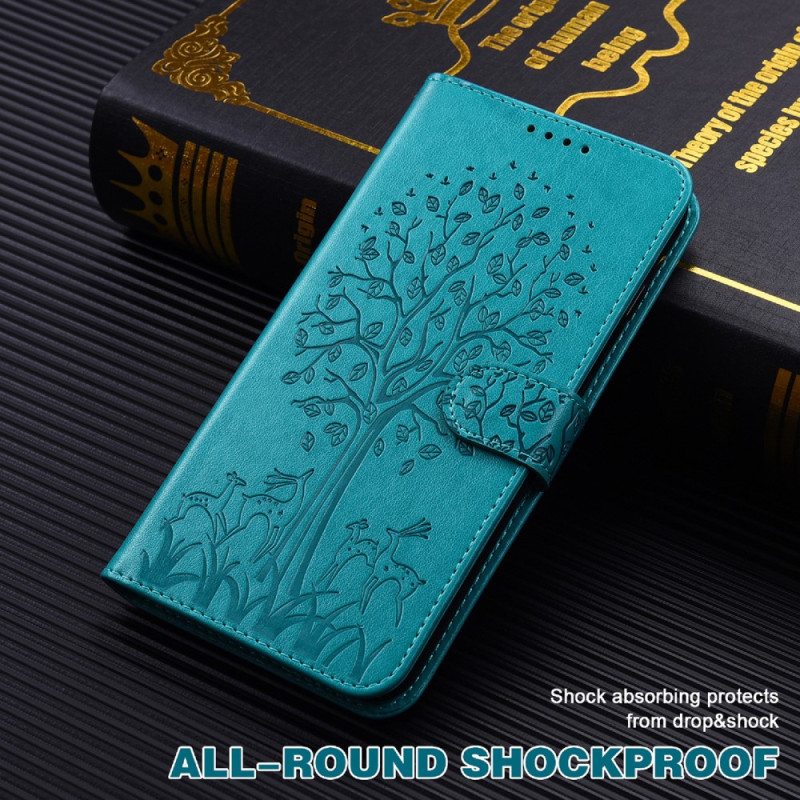 Flip Case Xiaomi Redmi 10C Puu Ja Hirvi