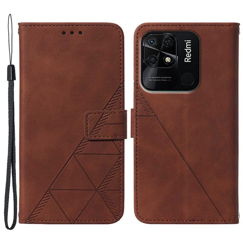 Flip Case Xiaomi Redmi 10C Suojaketju Kuori Hihnan Kolmiot