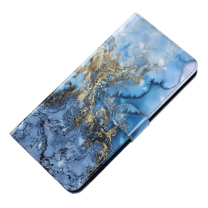 Flip Case Xiaomi Redmi 10C Suojaketju Kuori Strappy Marble Style