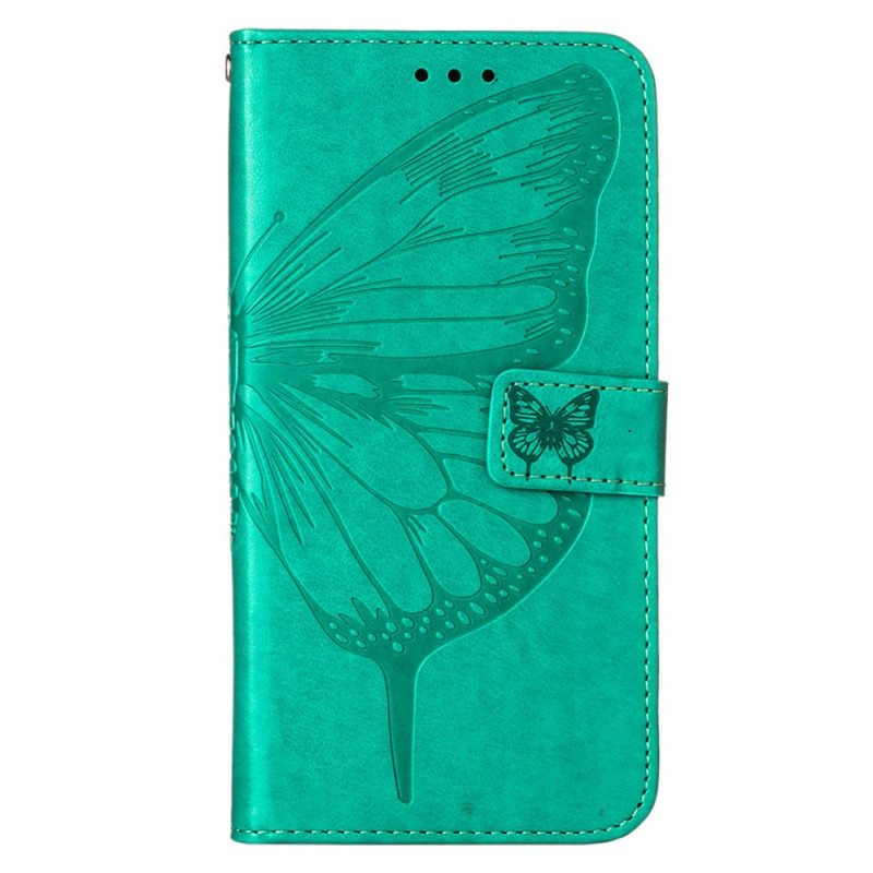 Kotelot Xiaomi Redmi 10C Butterfly Design Kaulanauhalla