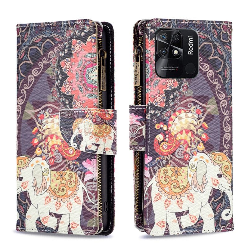 Kotelot Xiaomi Redmi 10C Elephant Vetoketjullinen Tasku