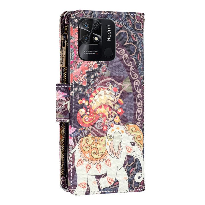 Kotelot Xiaomi Redmi 10C Elephant Vetoketjullinen Tasku