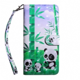 Kotelot Xiaomi Redmi 10C Suojaketju Kuori Lanyard Panda -perhe