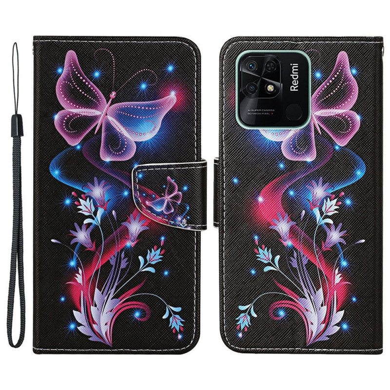 Kotelot Xiaomi Redmi 10C Suojaketju Kuori Strappy Butterfly Dance