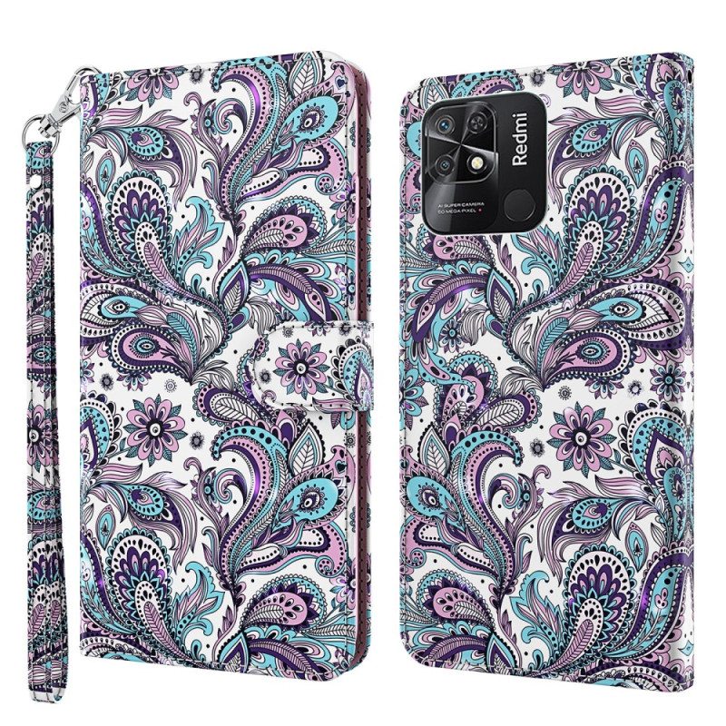 Kotelot Xiaomi Redmi 10C Suojaketju Kuori Strappy Paisley -kuvio