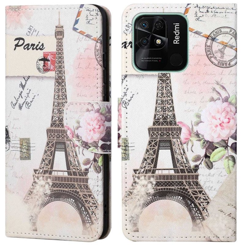 Kotelot Xiaomi Redmi 10C Vintage Eiffel-torni