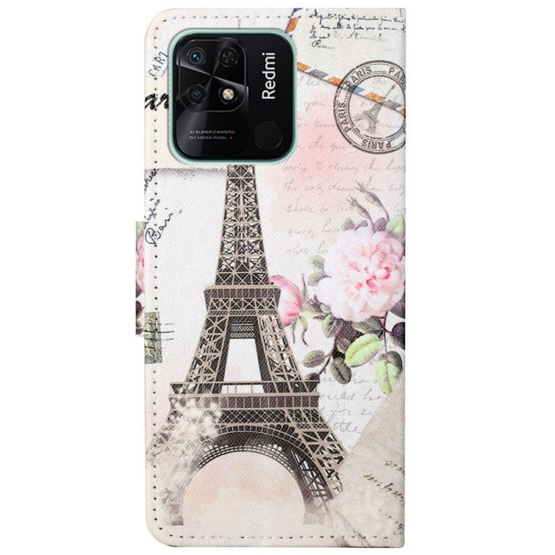 Kotelot Xiaomi Redmi 10C Vintage Eiffel-torni