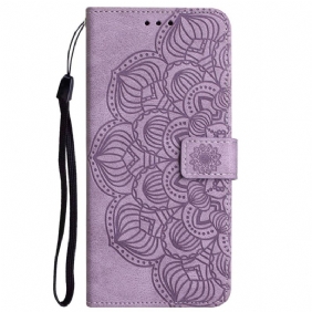 Nahkakotelo Xiaomi Redmi 10C Suojaketju Kuori Strappy Mandala