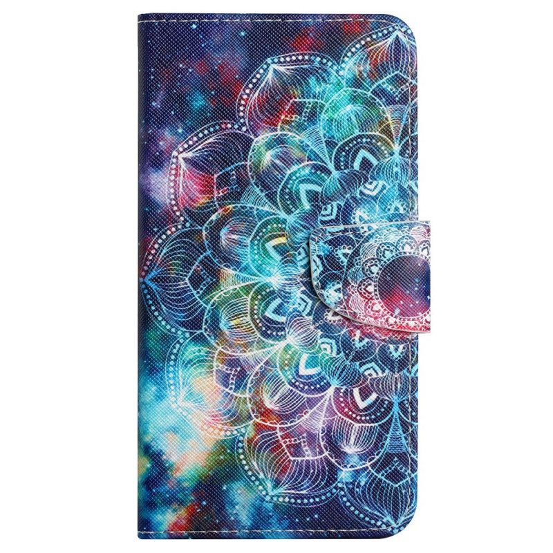 Nahkakotelo Xiaomi Redmi 10C Suojaketju Kuori Strappy Mandala