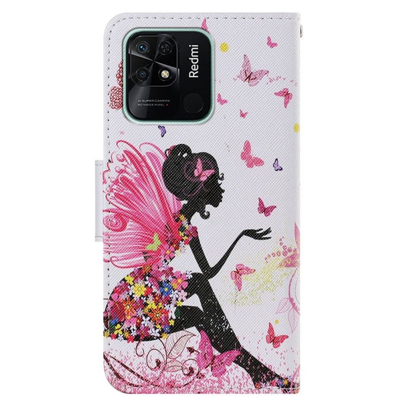 Nahkakotelo Xiaomi Redmi 10C Suojaketju Kuori Thong Fairy