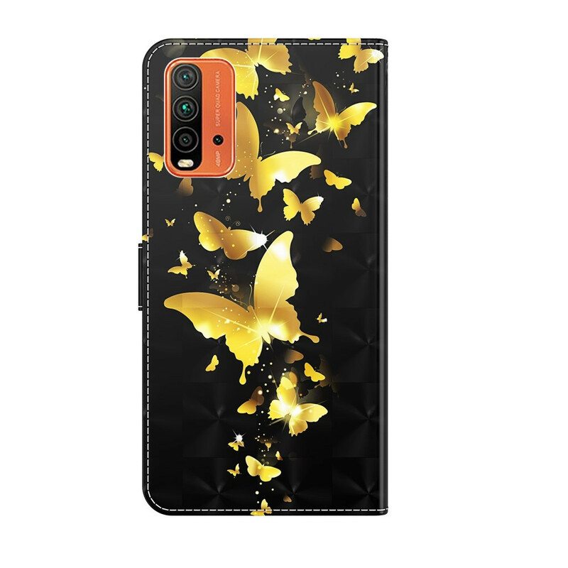 Kotelot Xiaomi Redmi 9T Keltaiset Perhoset