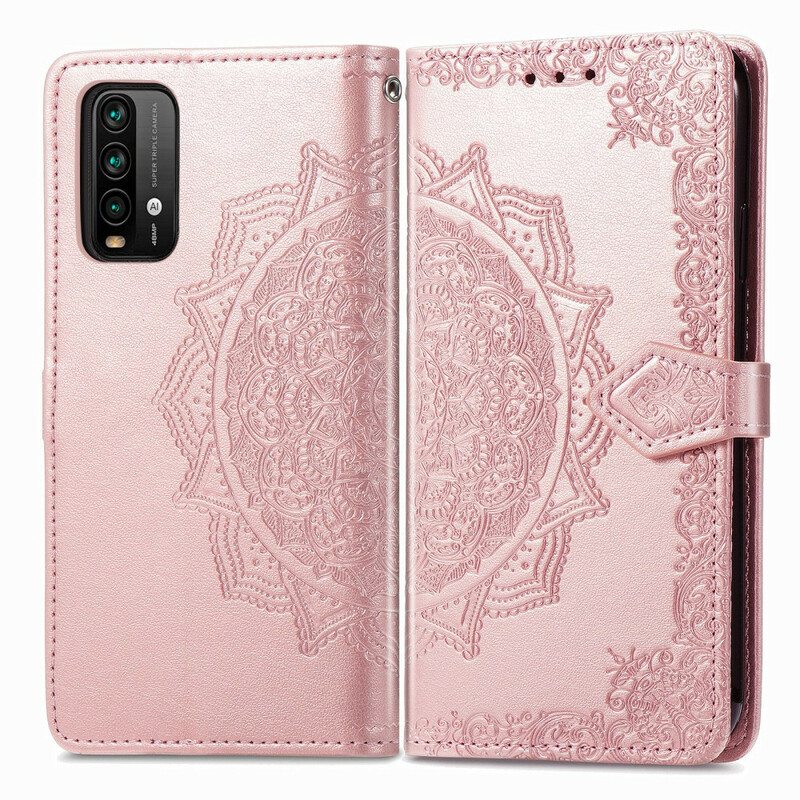 Nahkakotelo Xiaomi Redmi 9T Mandala Keskiaika