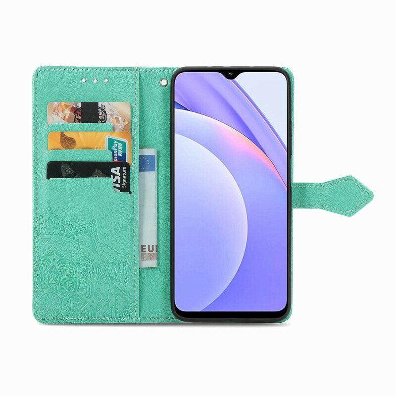 Nahkakotelo Xiaomi Redmi 9T Mandala Keskiaika