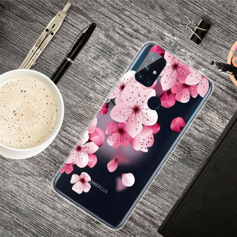 Case OnePlus Nord N10 Pienet Vaaleanpunaiset Kukat