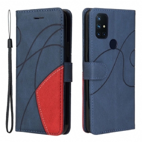 Flip Case OnePlus Nord N10 Kaksisävyinen Signature Faux Leather