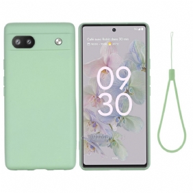 Case Google Pixel 6A Suojaketju Kuori Strappy Nestemäinen Silikoni